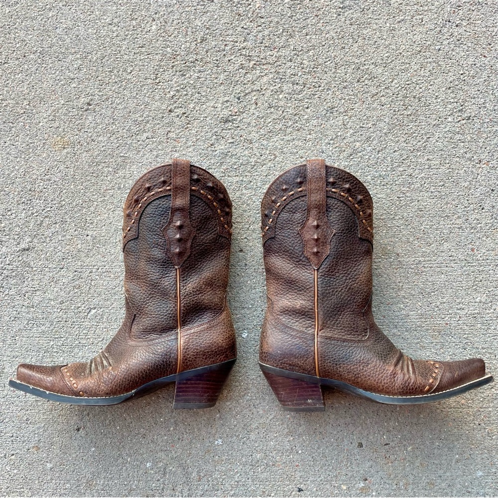 Ariat Dixie Women’s Brown Leather Cowgirl Boots Size 7B Average Width Cowboy - Picture 5 of 13